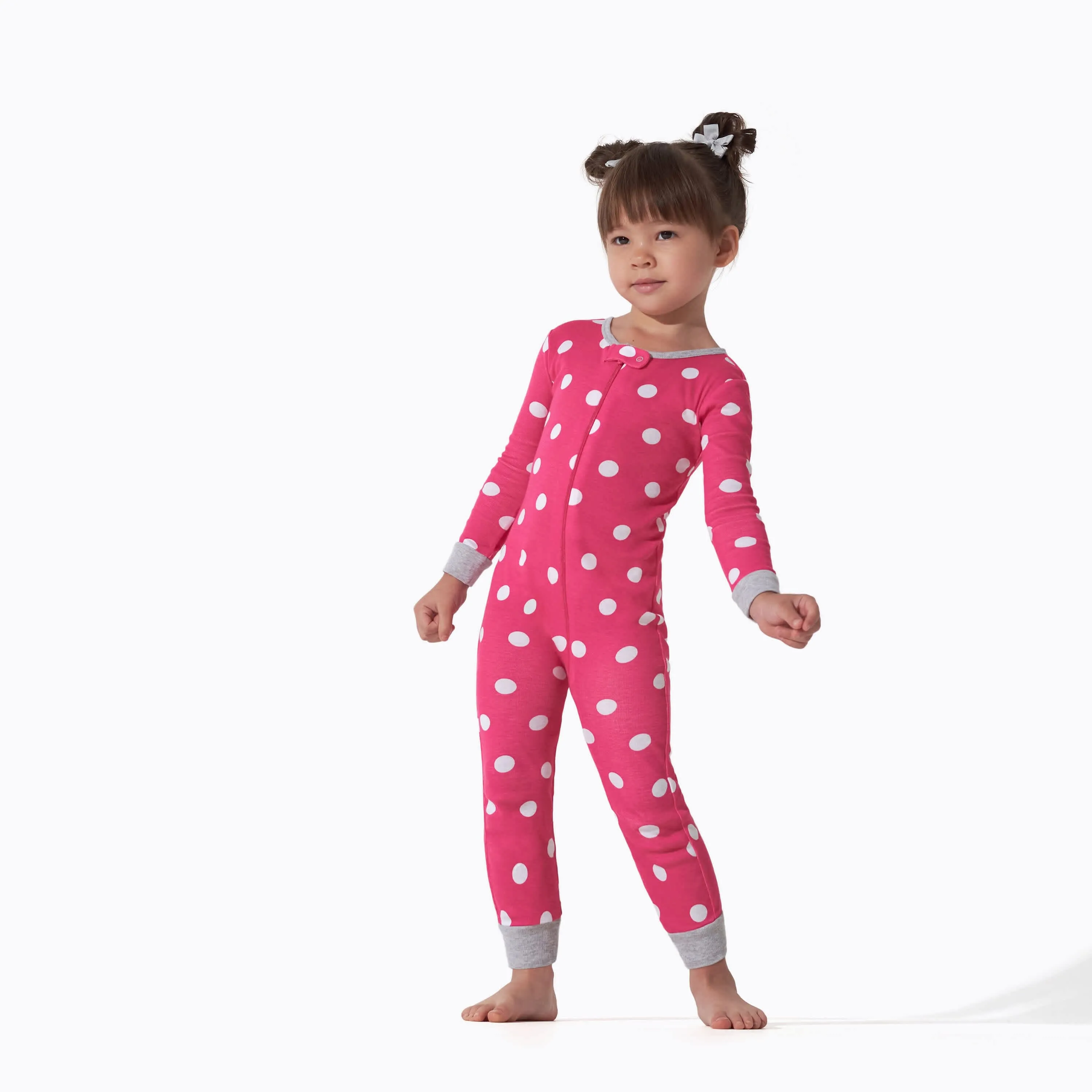 3-Pack Baby & Toddler Girls Dots & Kitties Snug Fit Footless Pajamas