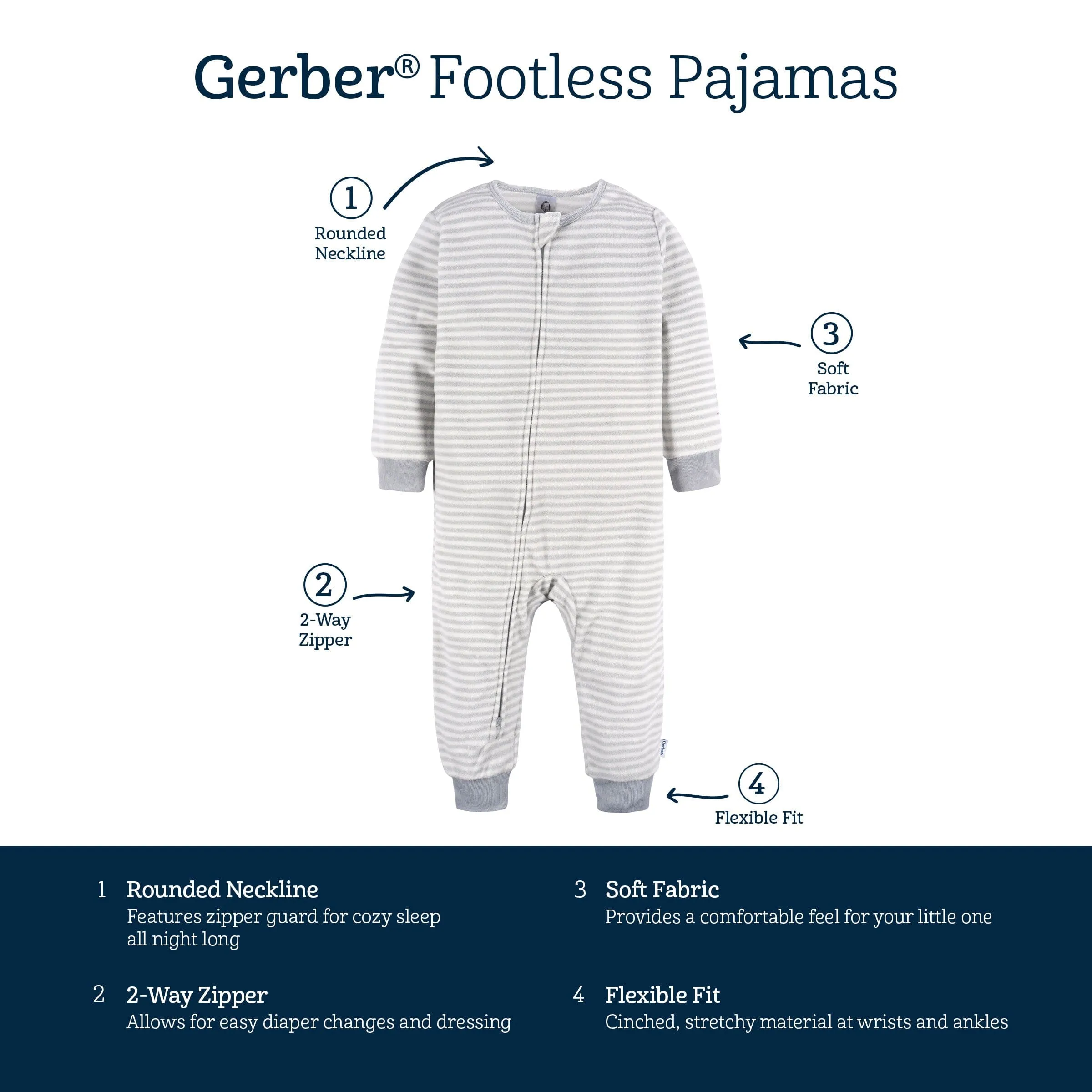 3-Pack Infant & Toddler Boys Outdoors Footless Pajamas