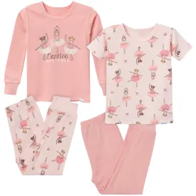 4-Piece Infant & Toddler Girls Ballerinas Tops and Pants Sets