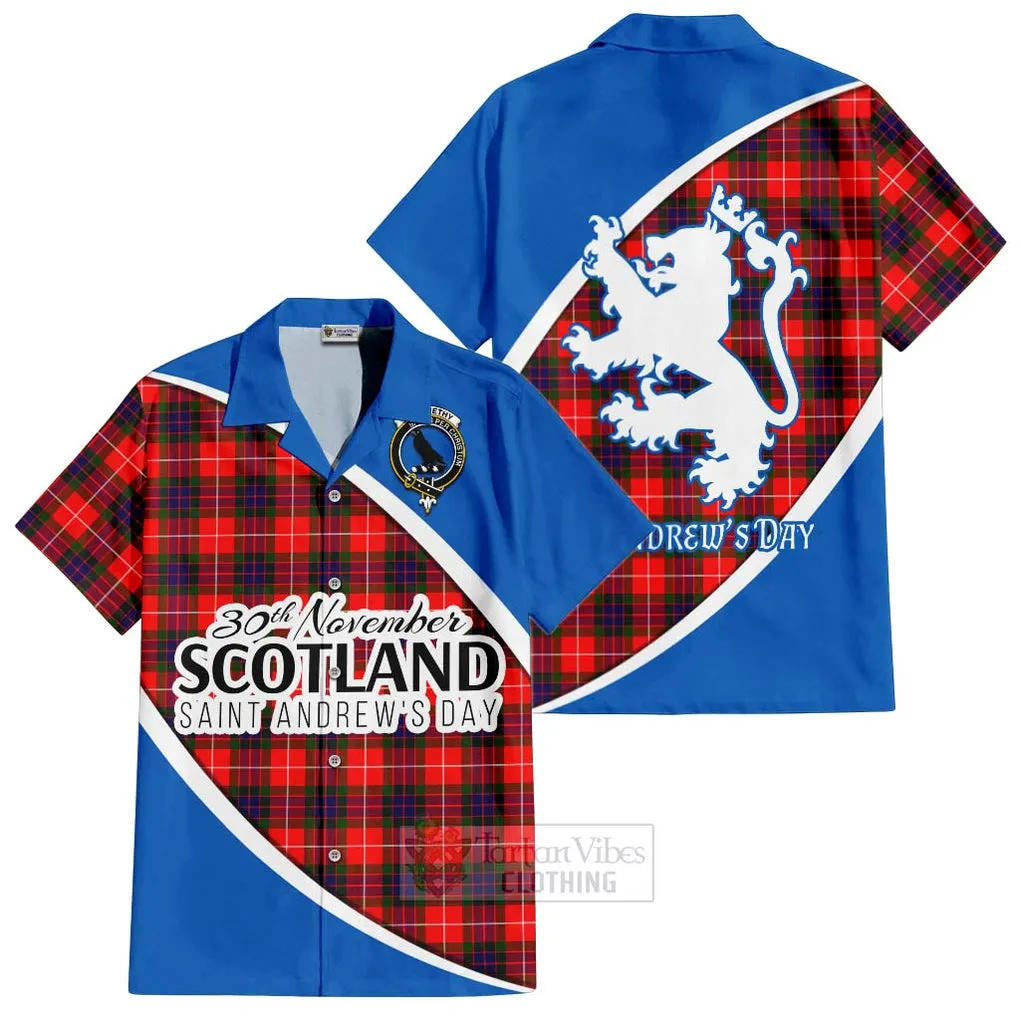 Abernethy Family Crest Tartan Short Sleeve Button Shirt Celebrate Saint Andrew's Day in Style