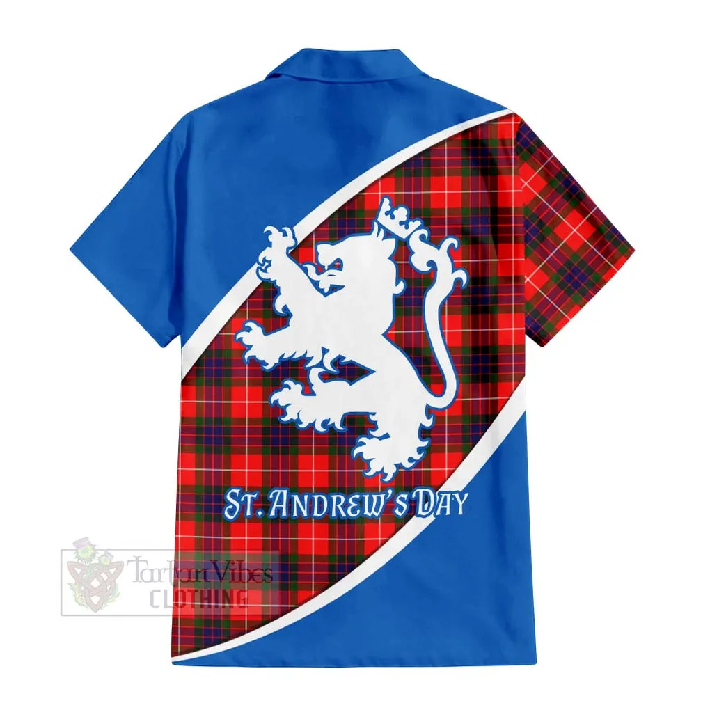 Abernethy Family Crest Tartan Short Sleeve Button Shirt Celebrate Saint Andrew's Day in Style