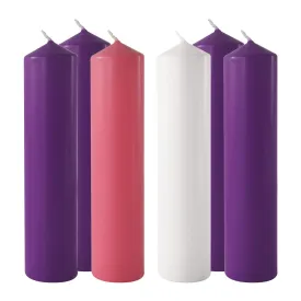 Advent Candles - 4 Purple, 1 Pink & 1 White