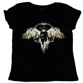 Angel Black Womens T-Shirt