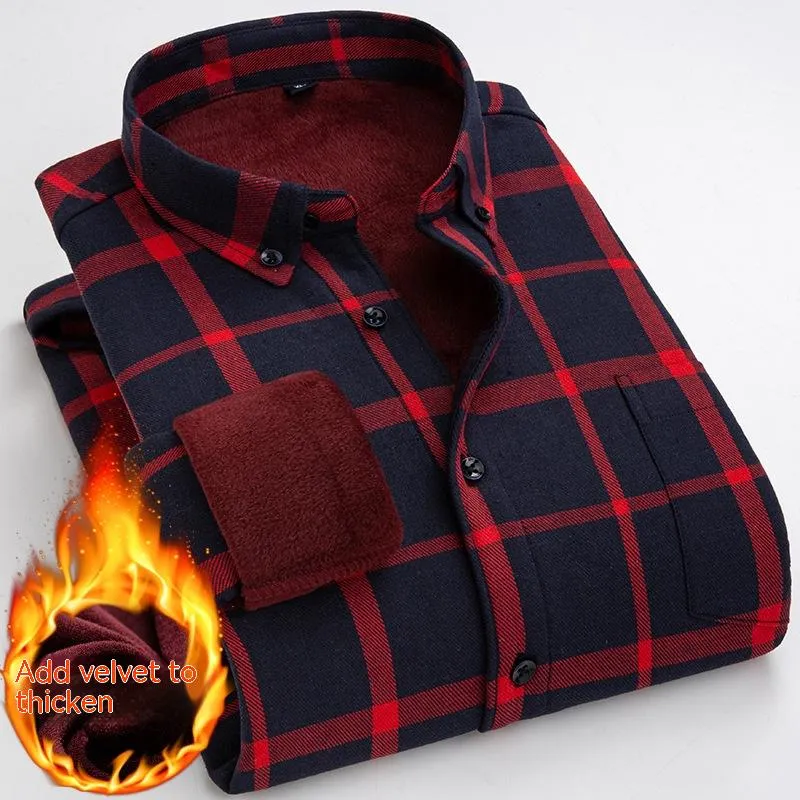 Autumn And Winter Men's Wear Warm With Velvet Shirt Coat