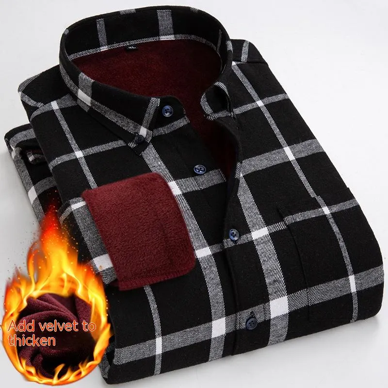 Autumn And Winter Men's Wear Warm With Velvet Shirt Coat