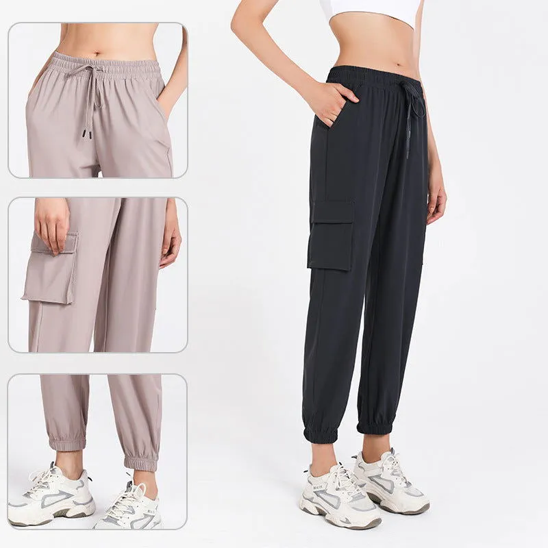 Autumn Winter Sports Trousers Women Straight Loose Breathable Skinny Pants Professional Running Quick-Drying Workout Training Pants