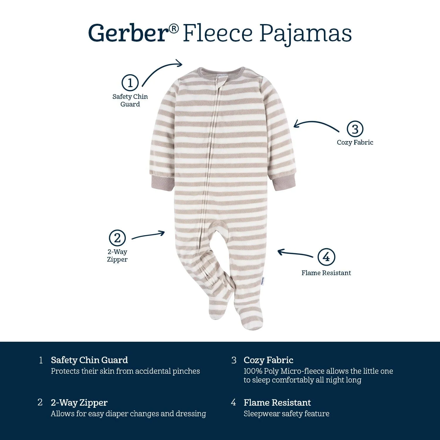 Baby & Toddler Neutral Winter Items Footed Fleece Pajamas