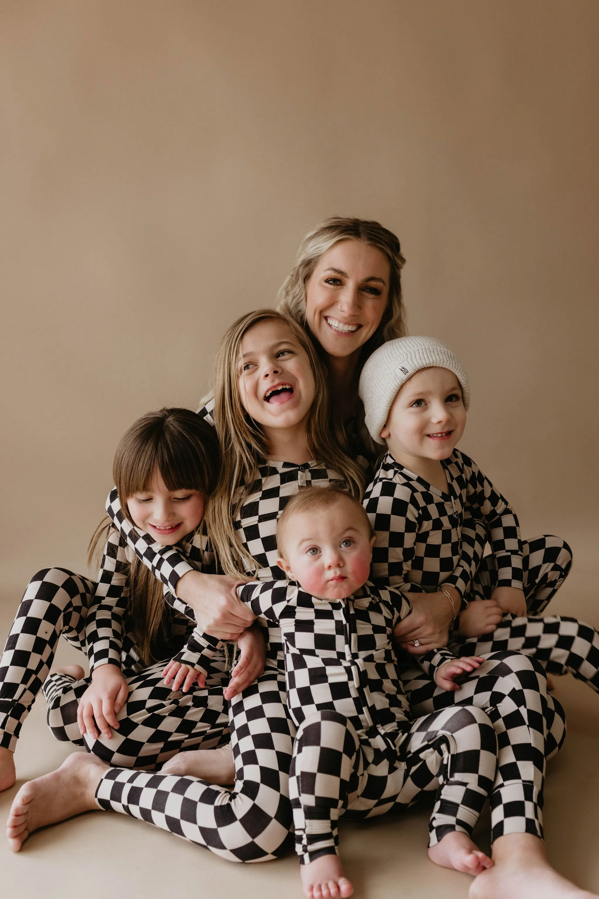 Bamboo Two Piece Pajamas | Black Checkerboard