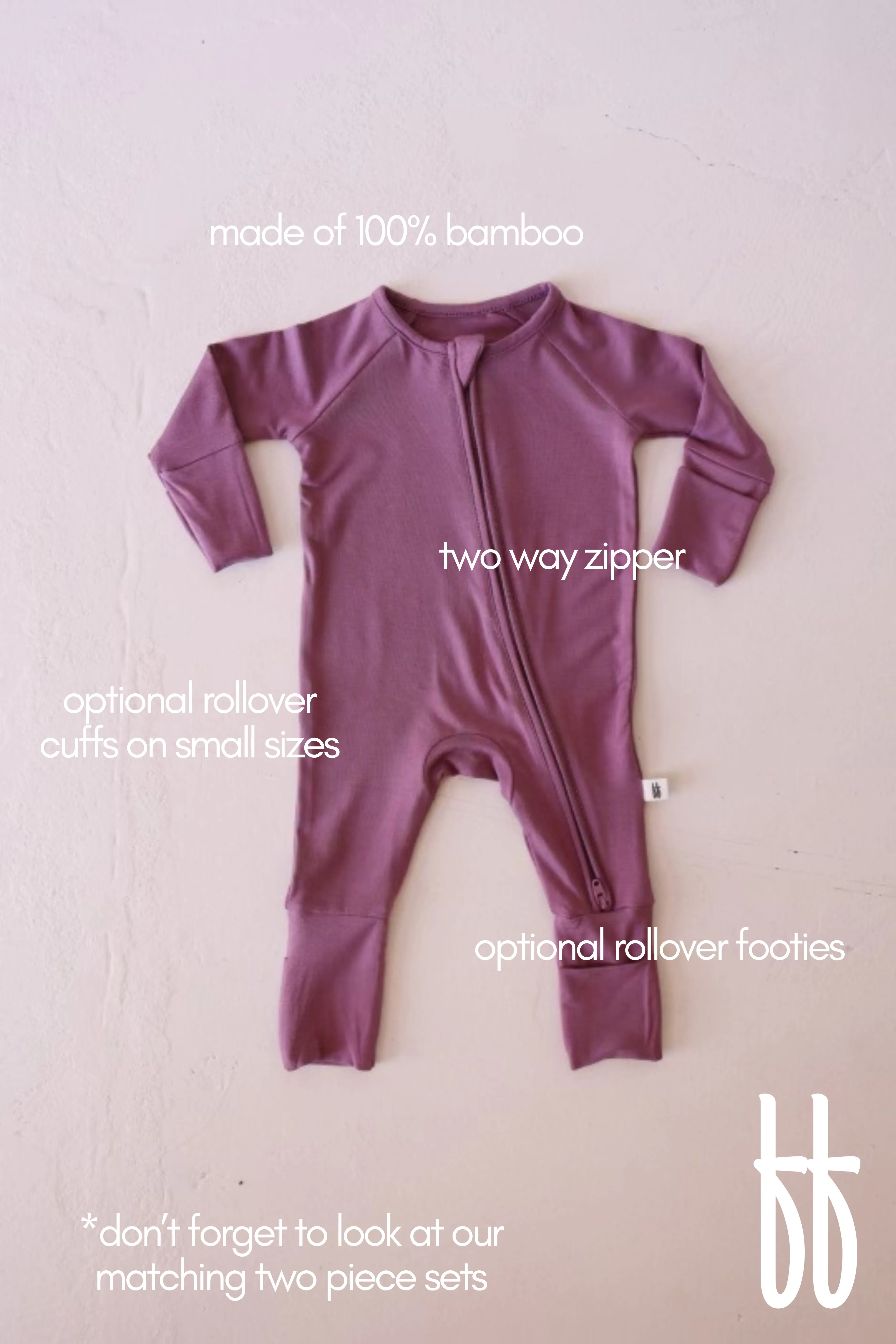 Bamboo Zip Pajamas | Amethyst