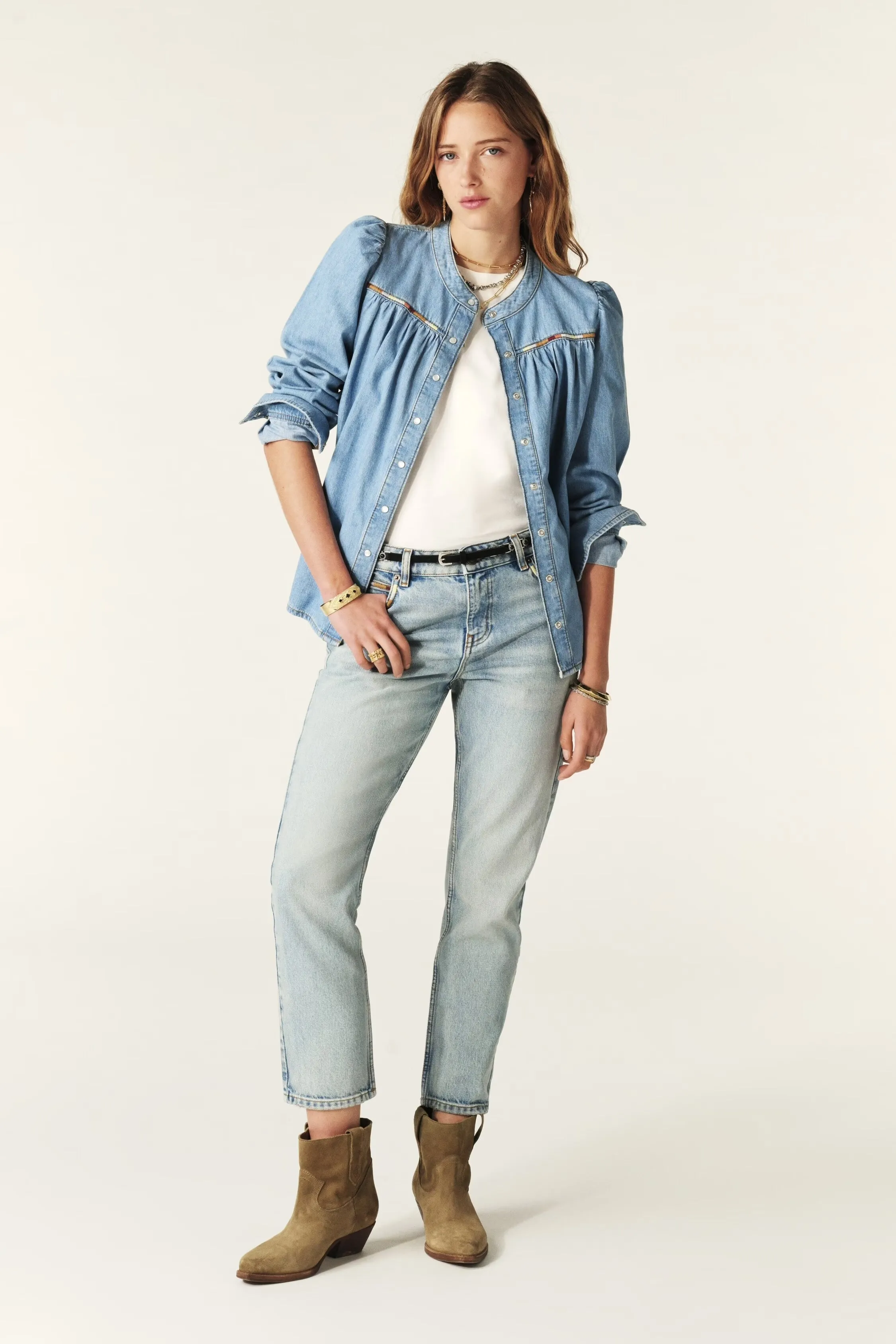 Bash Paris Full Denim Jean in Light Blue Denim