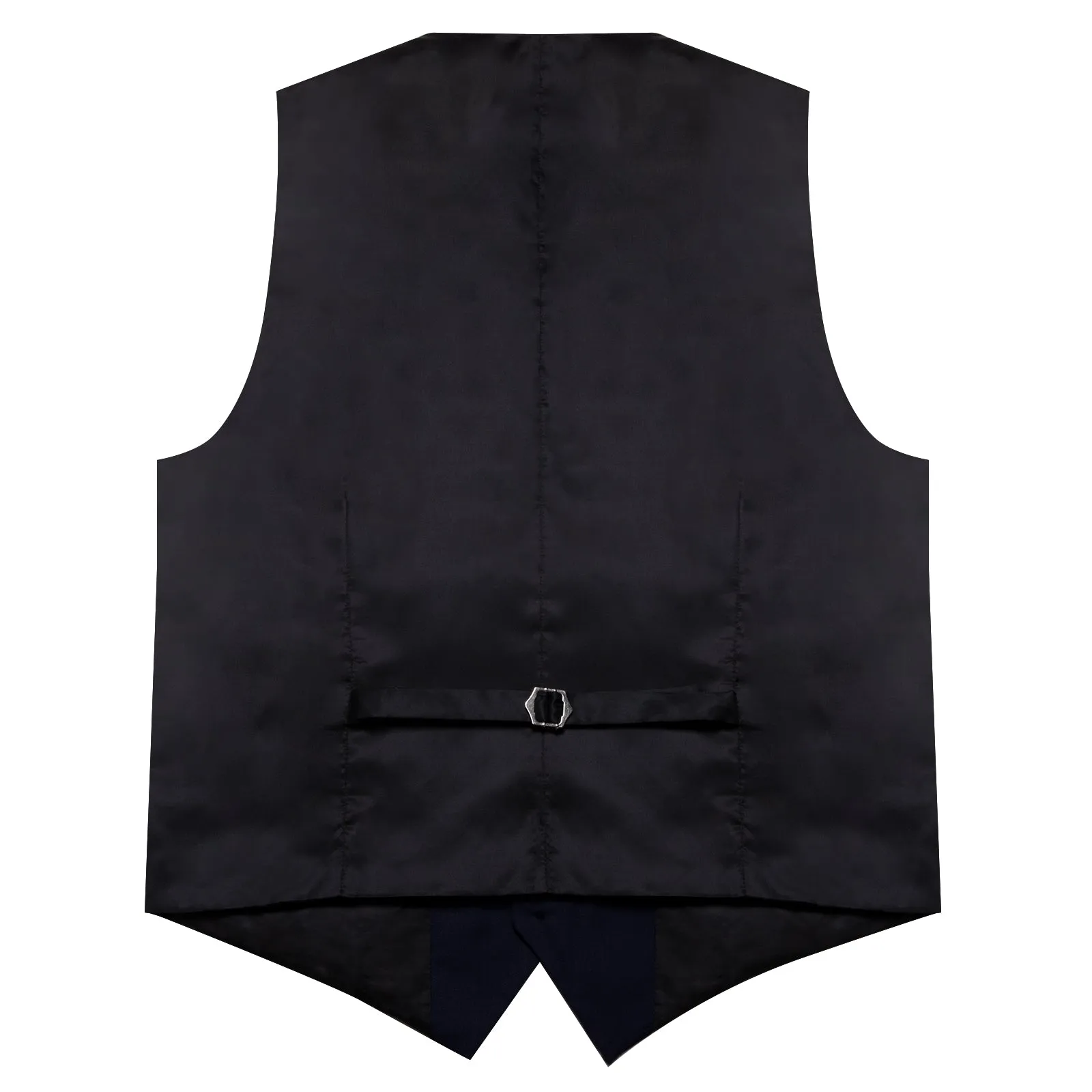 Black Blue Solid Silk Men's Classic Vest