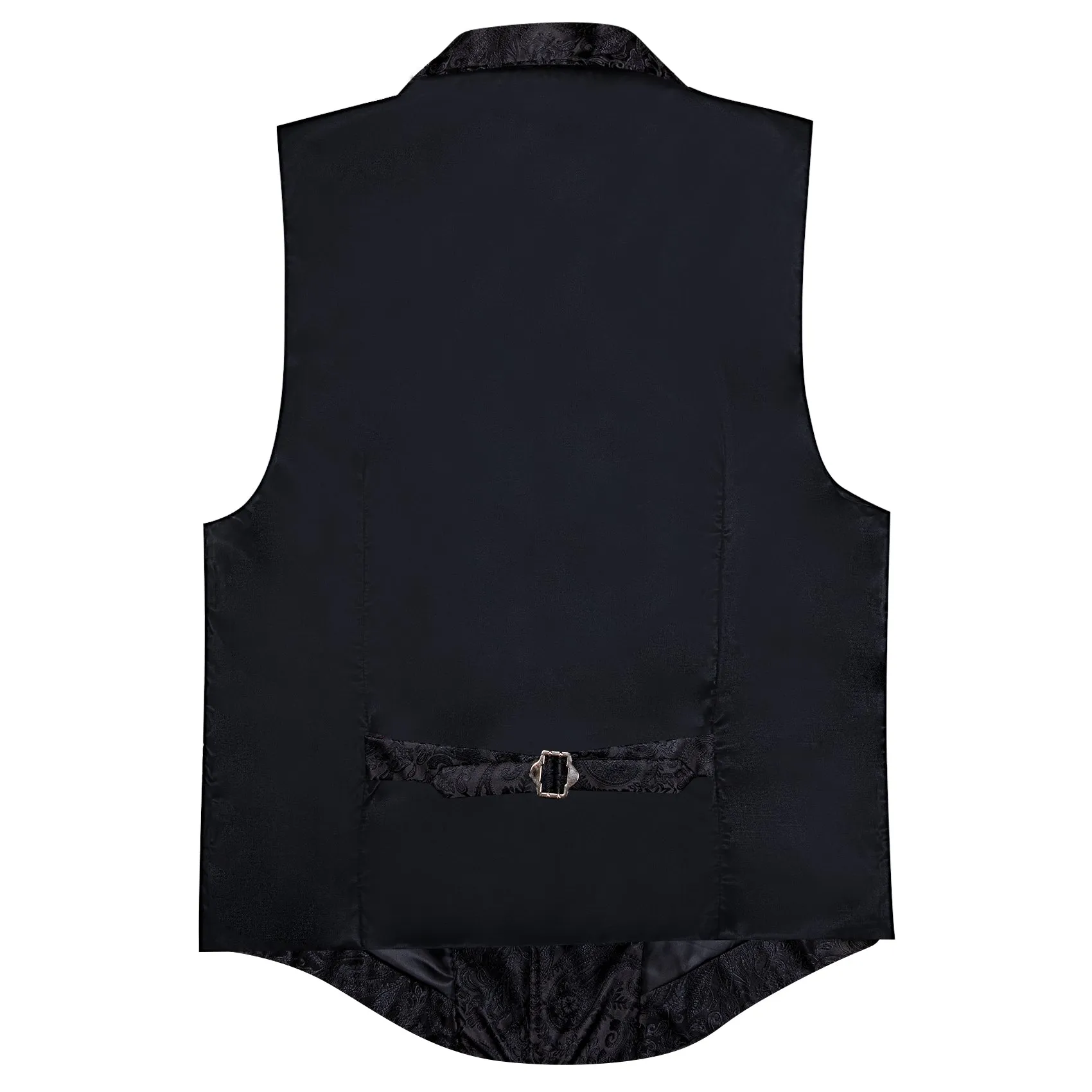 Black Floral Jacquard Men's Collar Suit Vest