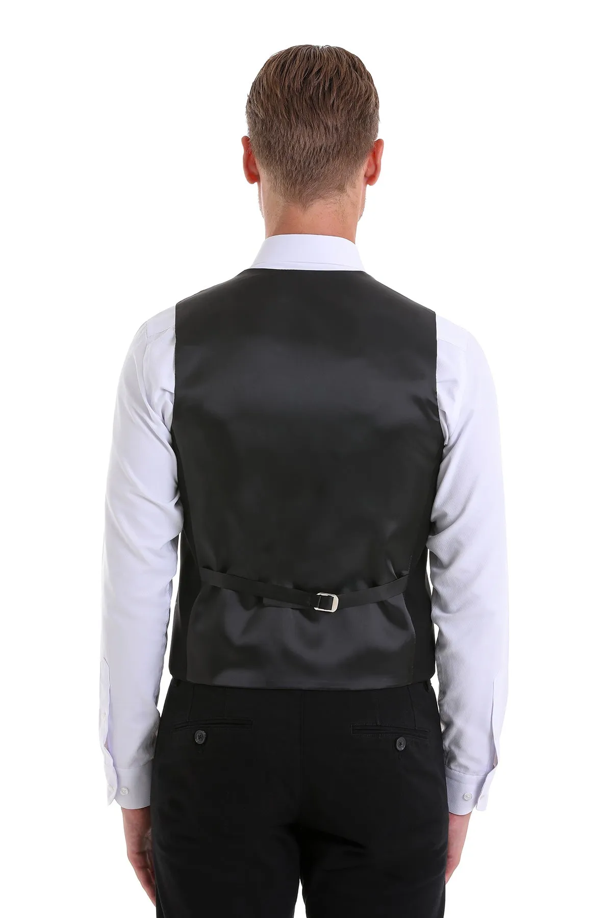 Black Slim Fit Louis Vest Padded