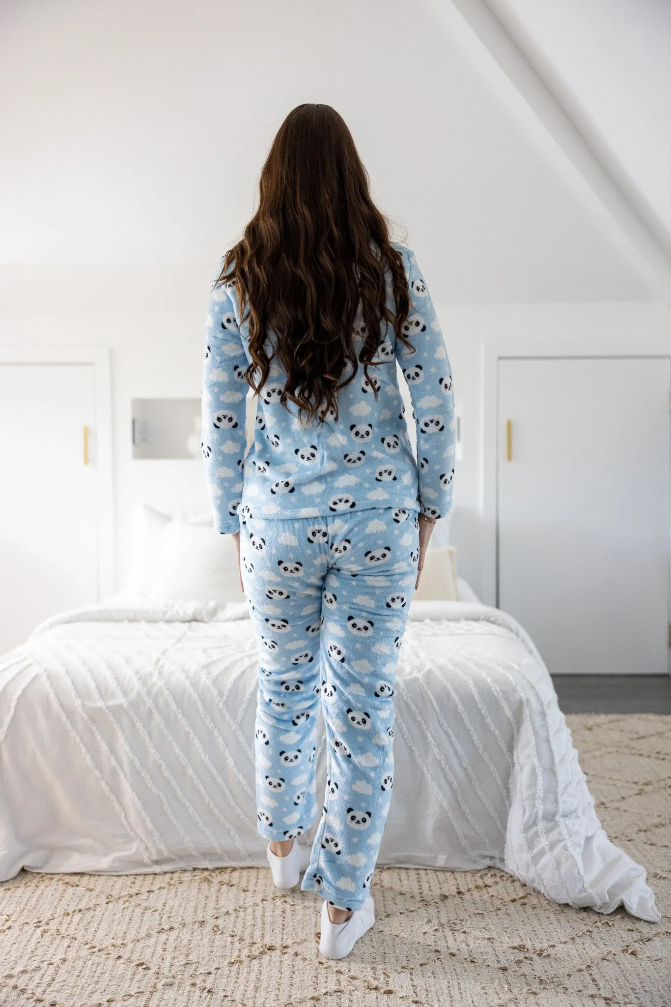 Blue Panda Button PJ Set