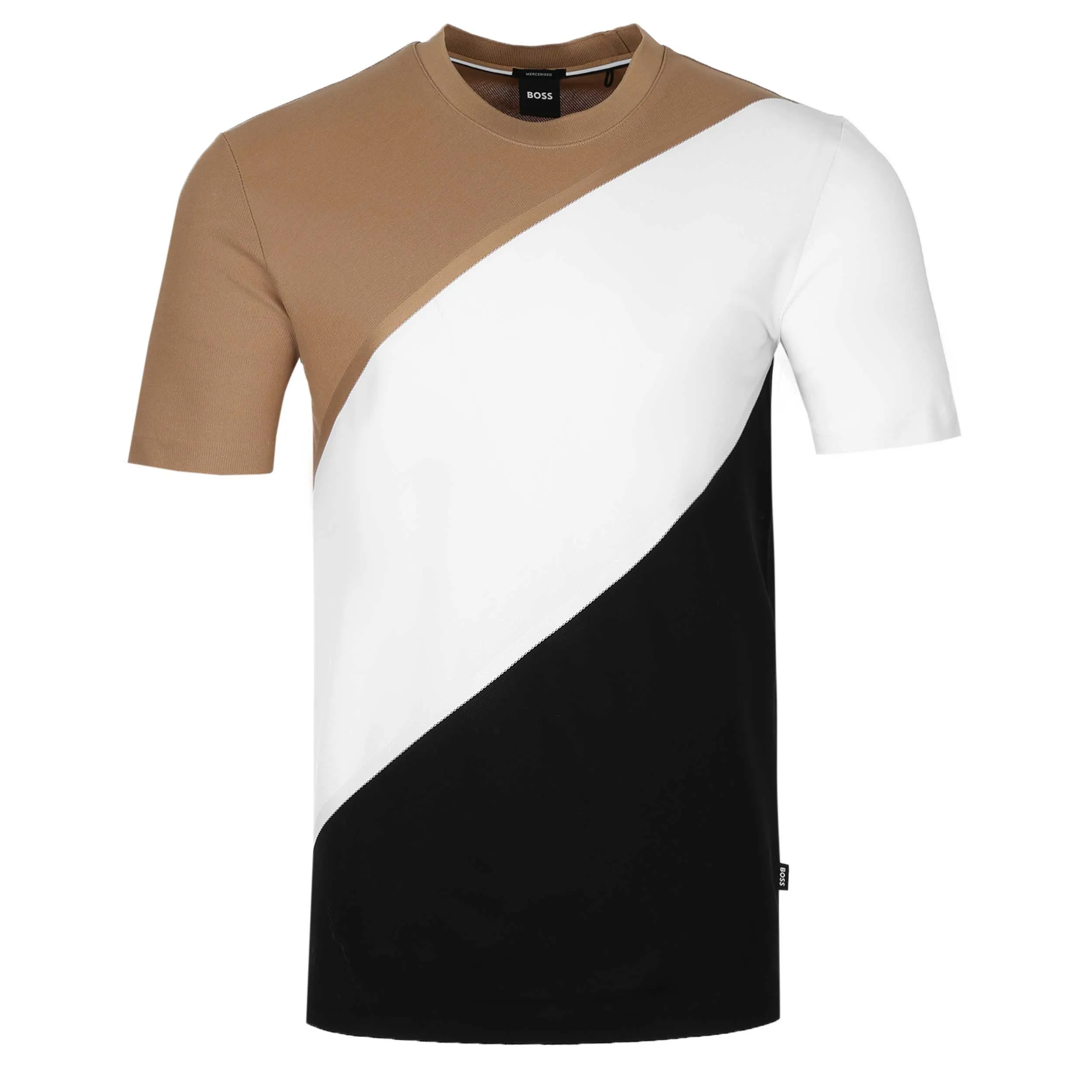 BOSS Tiburt 323 T Shirt in Beige, White & Black