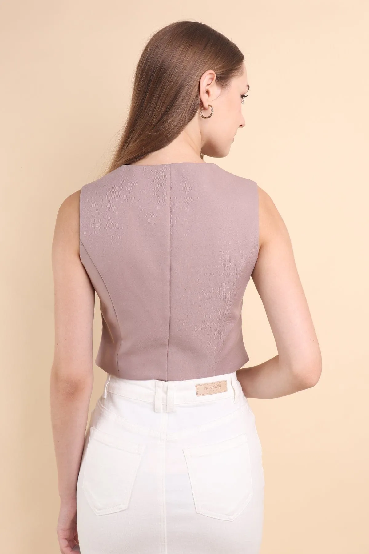 CAMU VEST TOP IN MAUVE