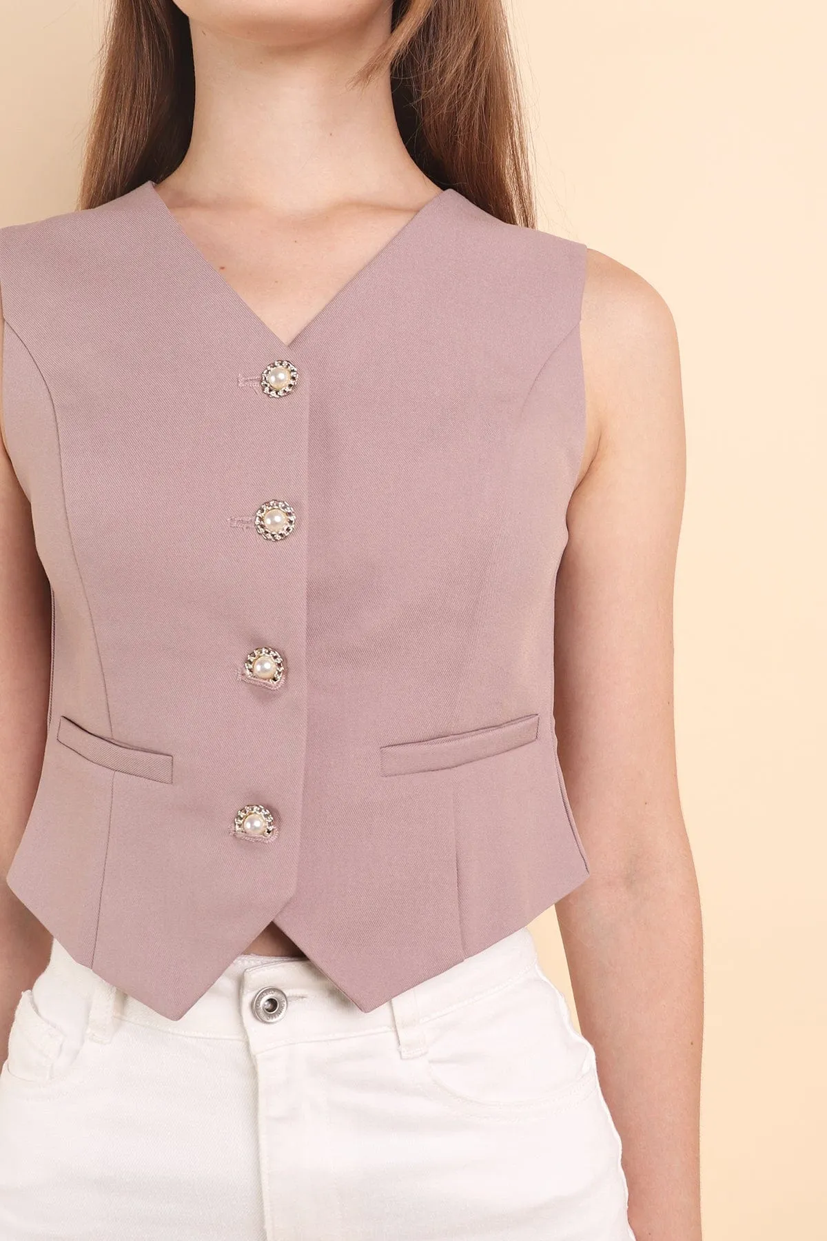 CAMU VEST TOP IN MAUVE