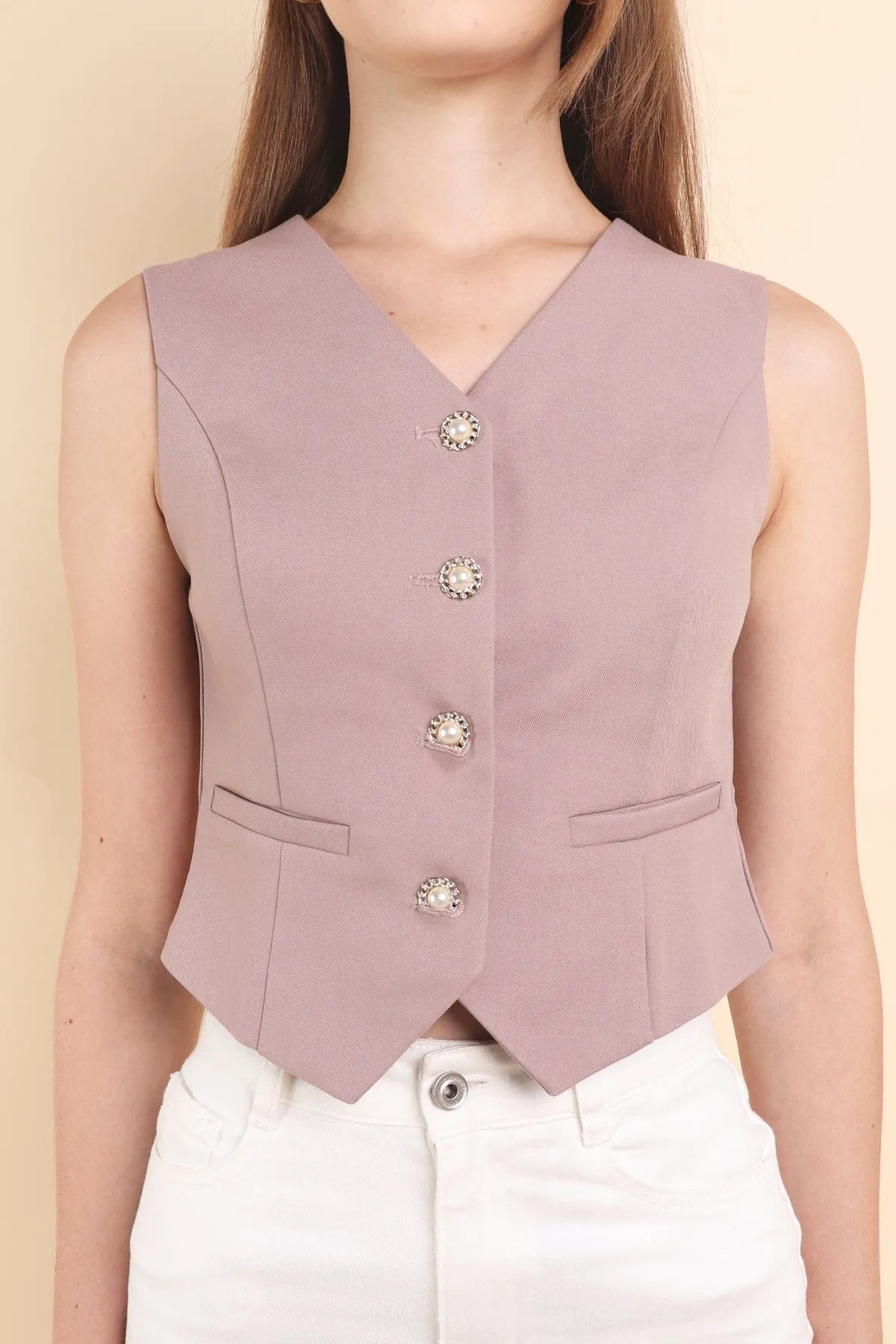 CAMU VEST TOP IN MAUVE