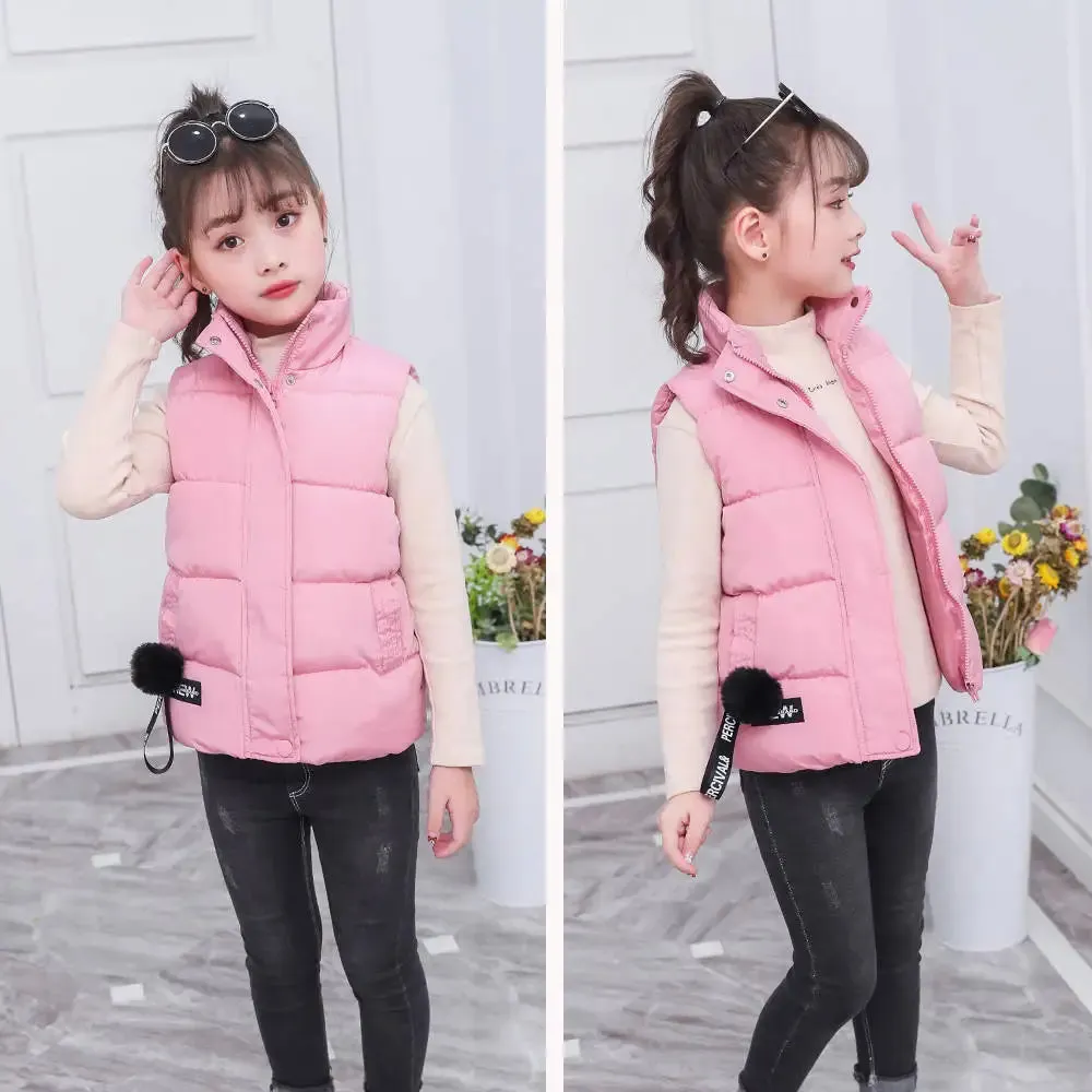 Children's vests are thickened in winter, and down and cotton vests for middle and large children in autumn and winter, boys, ho