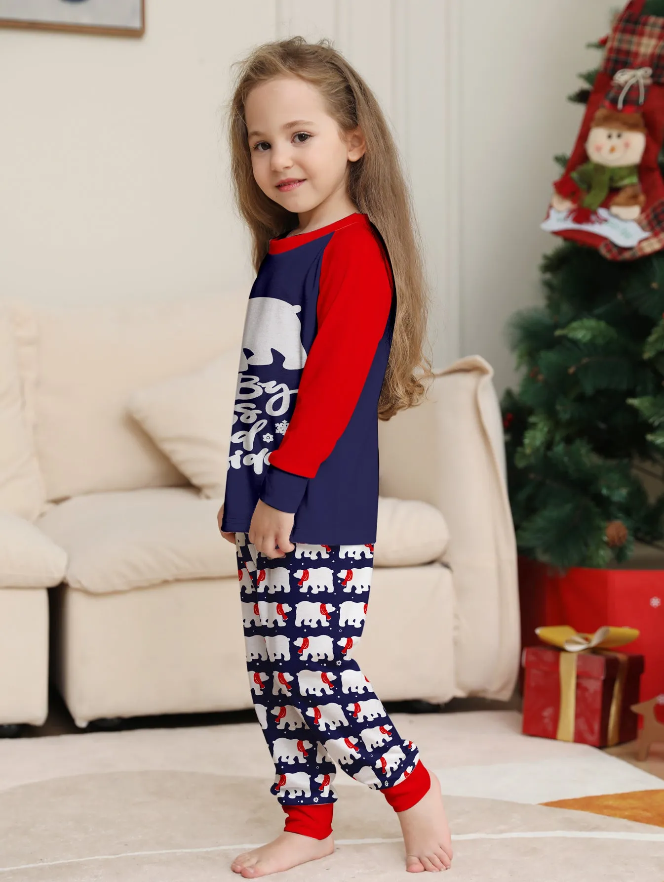 Christmas Family Pajama Set with Bear & Monogram Prints