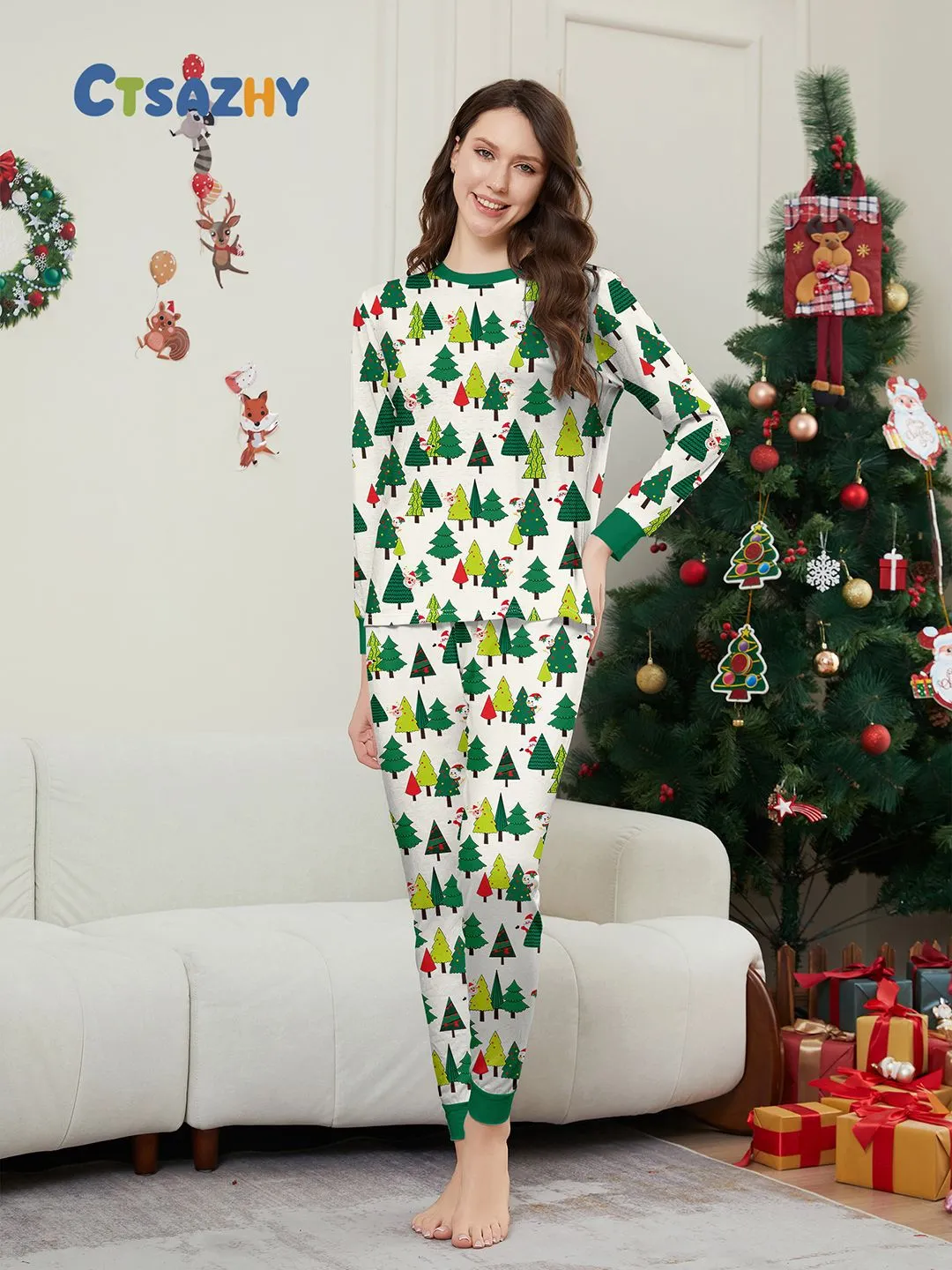 Christmas Tree Family Matching Parent-Child Holiday Pajamas