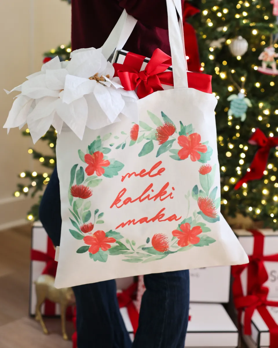 Christmas Wreath Mele Tote Bag