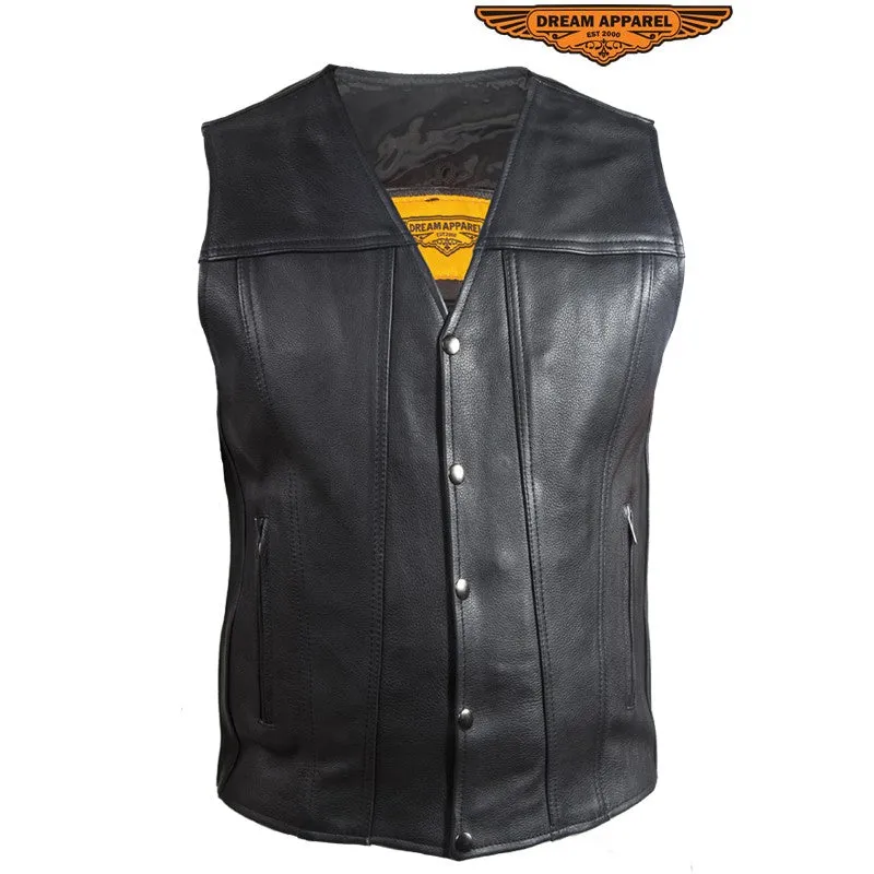 Classic Motorcycle Club Vest with Gun Pockets