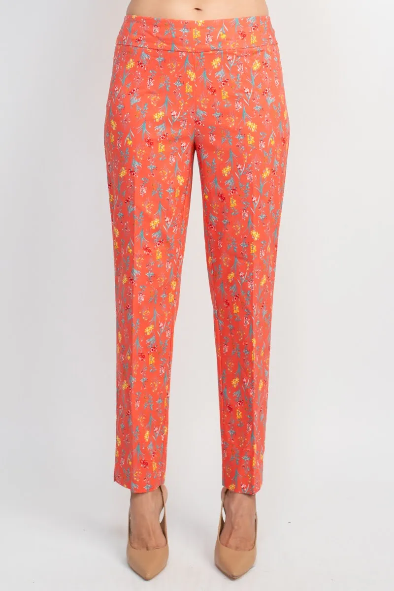 Counterparts Mid Banded Waist Multi Print Stretch Rayon Pants