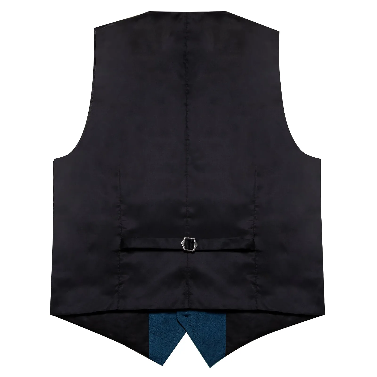 Denim Blue Solid Silk Men's Classic Vest