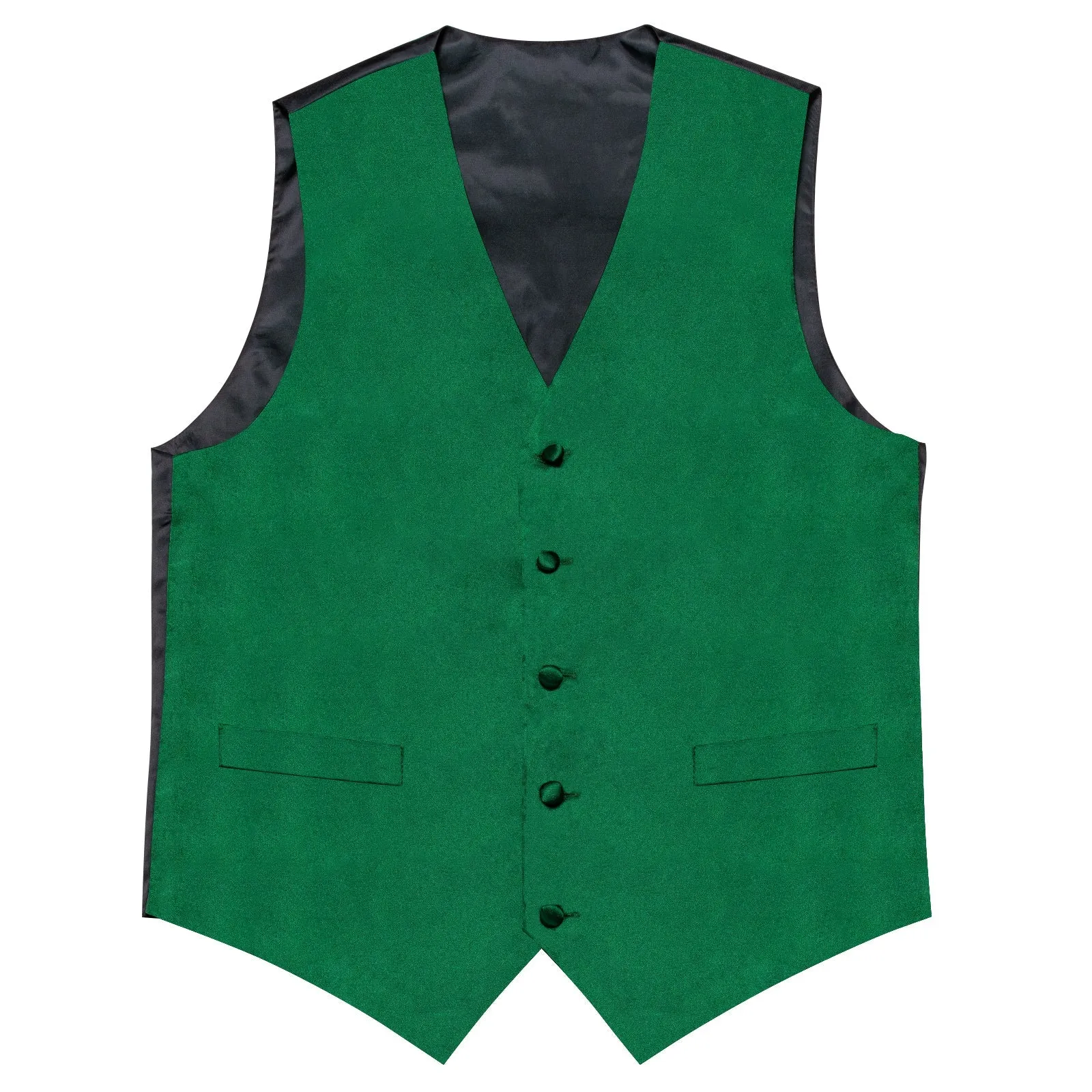 Emerald Green Solid Silk Men's Vest Single Vest