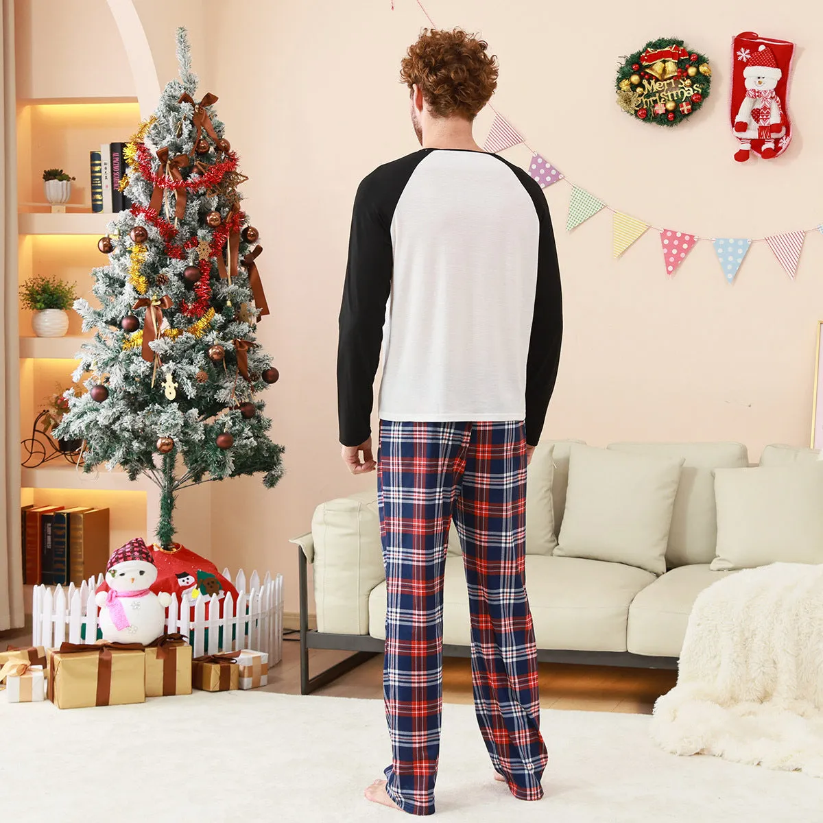 Family Matching Plaid Pajamas with Christmas Tree Monogramming