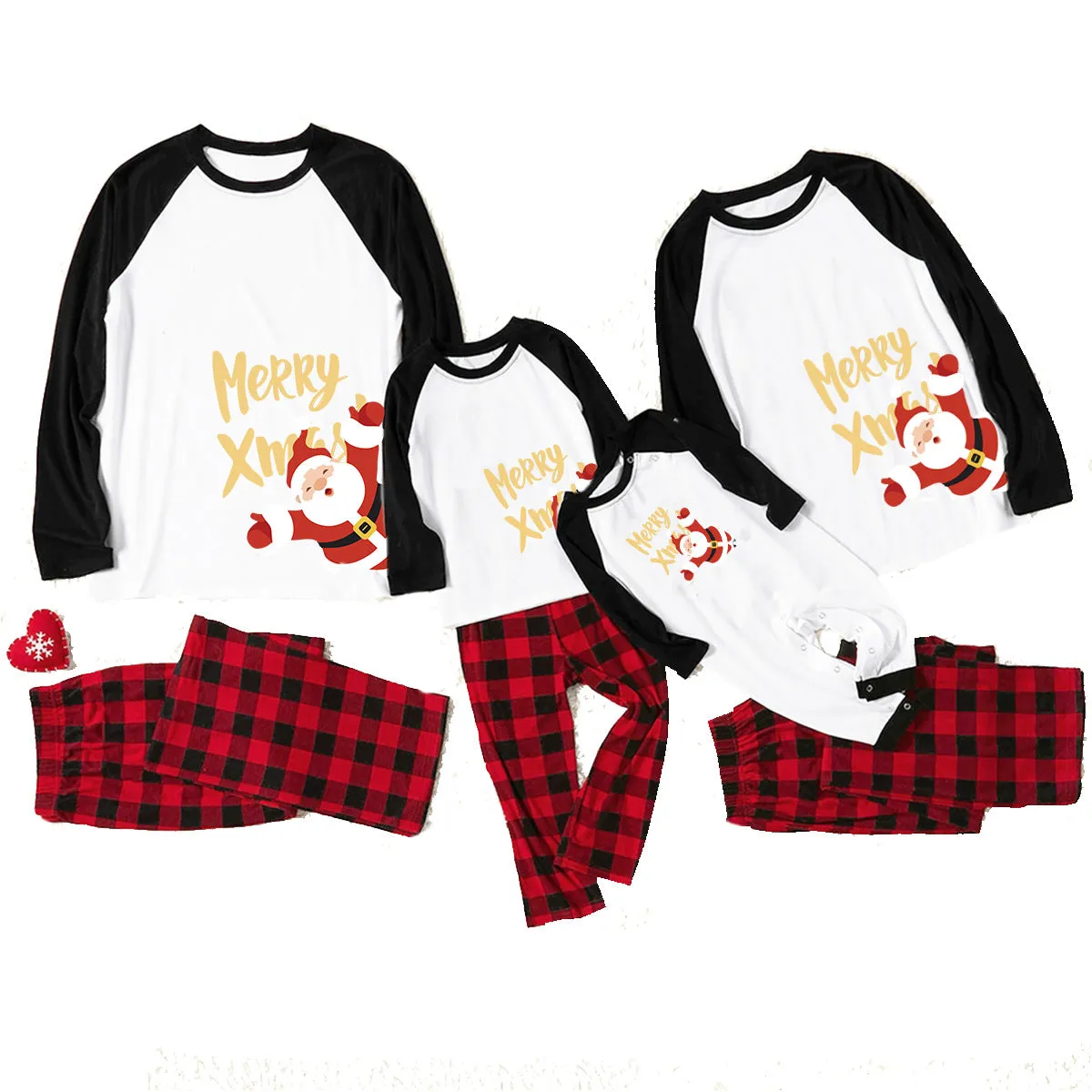 Family Parent-Child Merry Christmas Santa Patterned Pajamas Sets