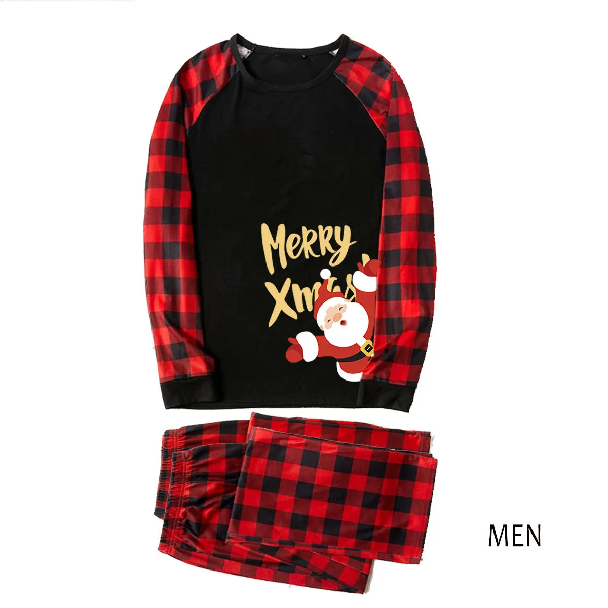 Family Parent-Child Merry Christmas Santa Patterned Pajamas Sets