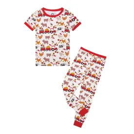 Farm Friends Short Sleeve Bamboo Toddler Kids Pajama Set