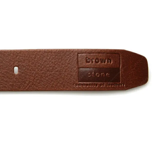 Full Grain Genuine Leather Belt - Milano PAM (Tin Buckle) - Brown