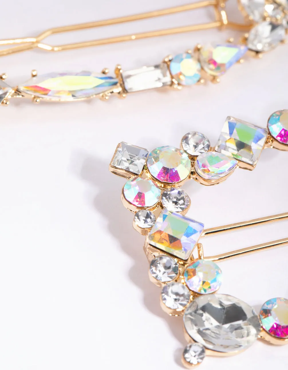 Gold Mixed Shape Diamante Clips