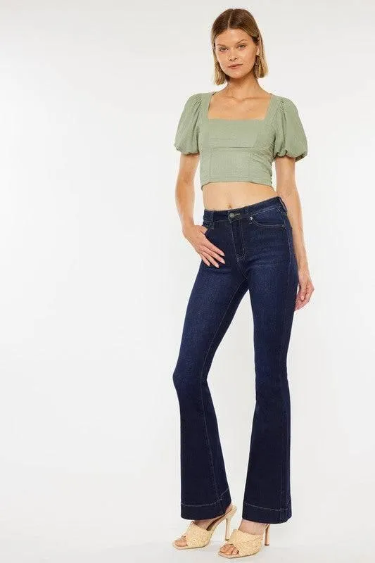 High Rise Dark Wash Kancan Flare Jeans