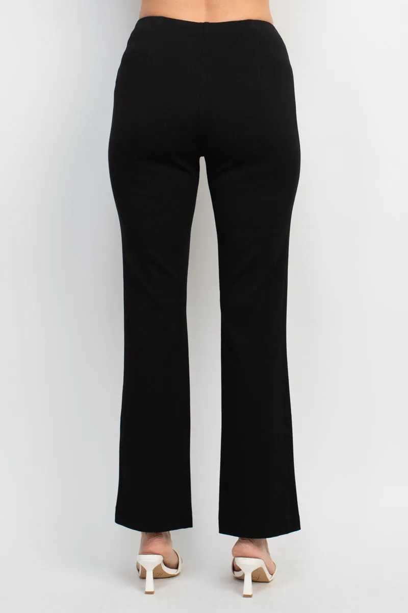 Hope & Harlow mid waist solid straight leg millennium pant