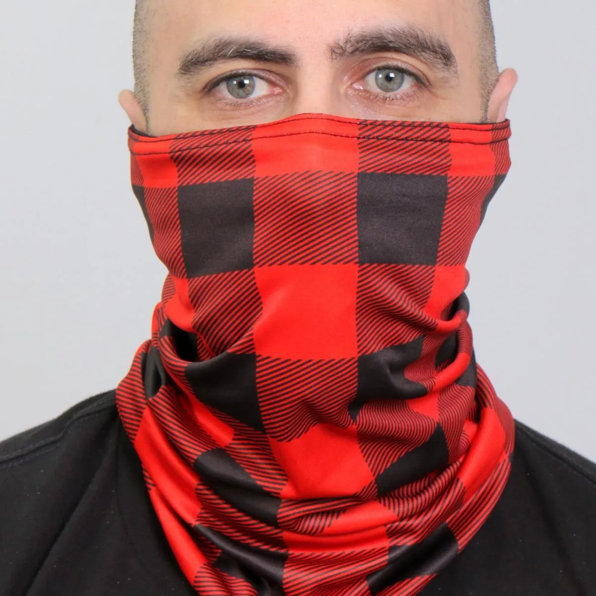 Hot Leathers HWN2022 Red & Black Plaid Neck Gaiter