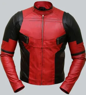 Iconic Deadpool Inspired Red Leather Jacket