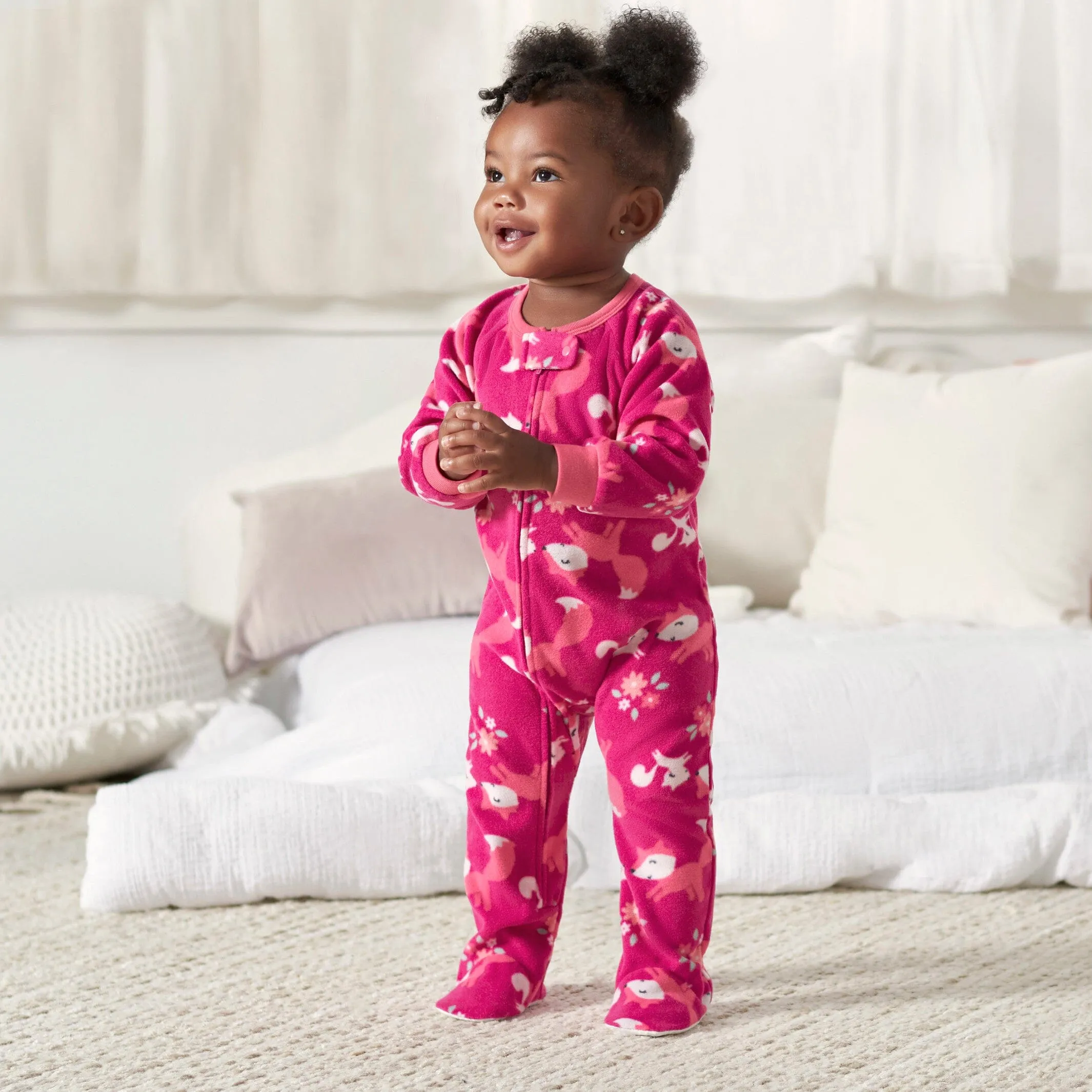 Infant & Toddler Girls Fox Fleece Pajamas