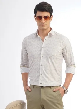 Light Grey Solid Slim Fit Party Wear Shirt | JB Studio