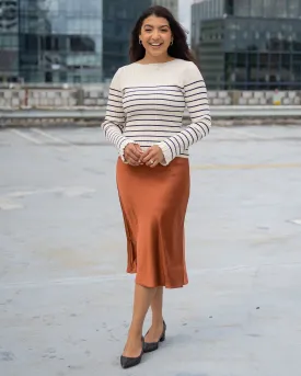 Mandy Copper Satin Skirt - Final Few