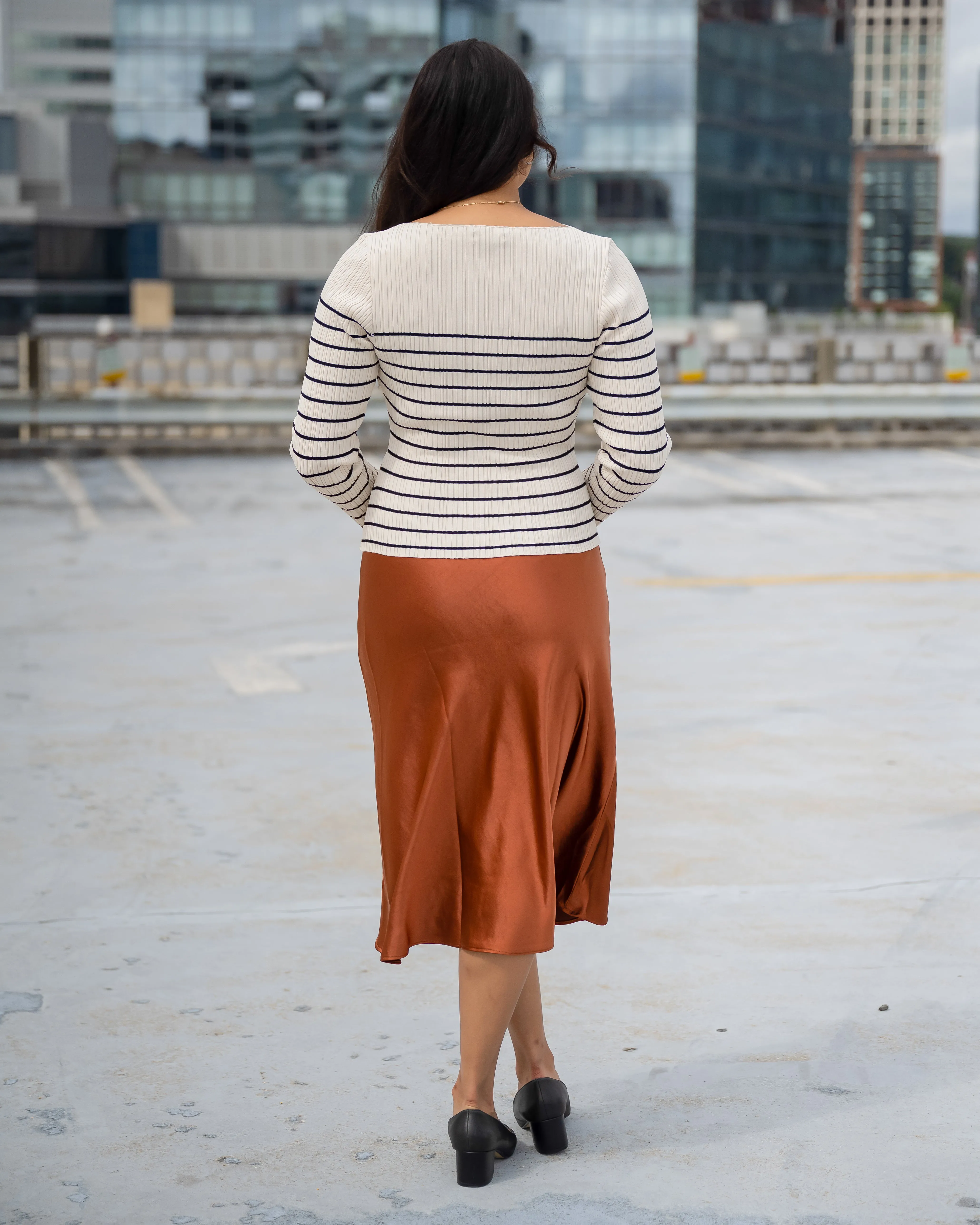 Mandy Copper Satin Skirt - Final Few