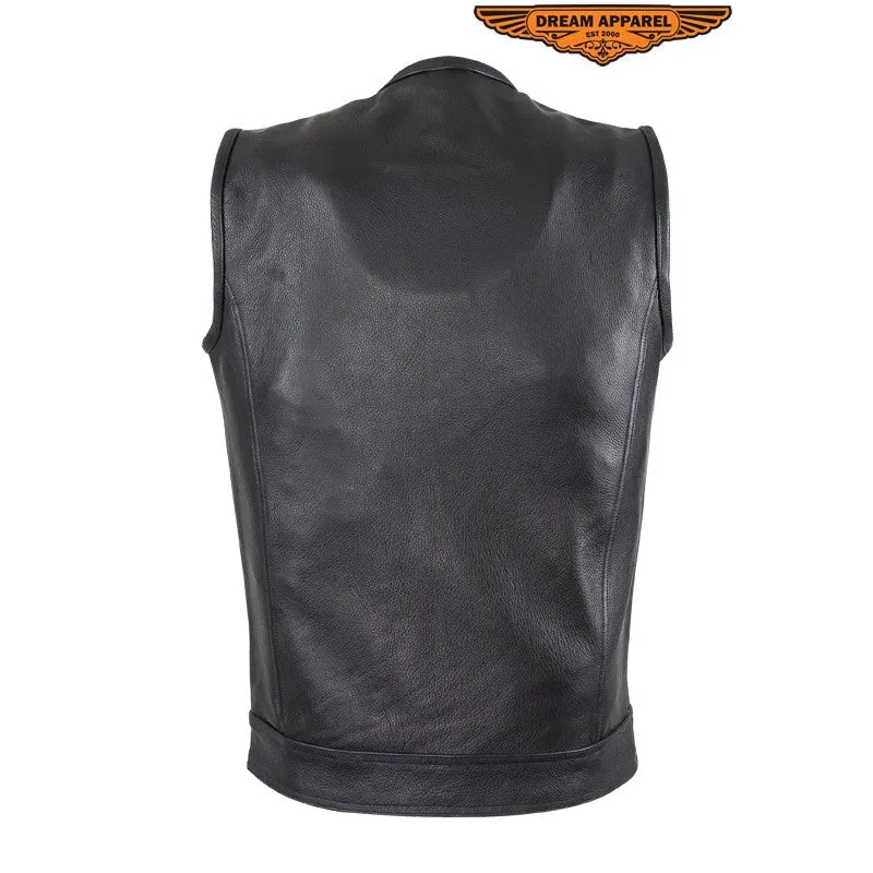 Mens 1/2" Collar Motorcycle Club Vest