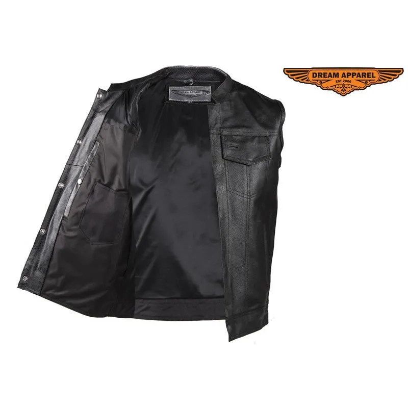 Men's Motorcycle Vest With Concealed Carry