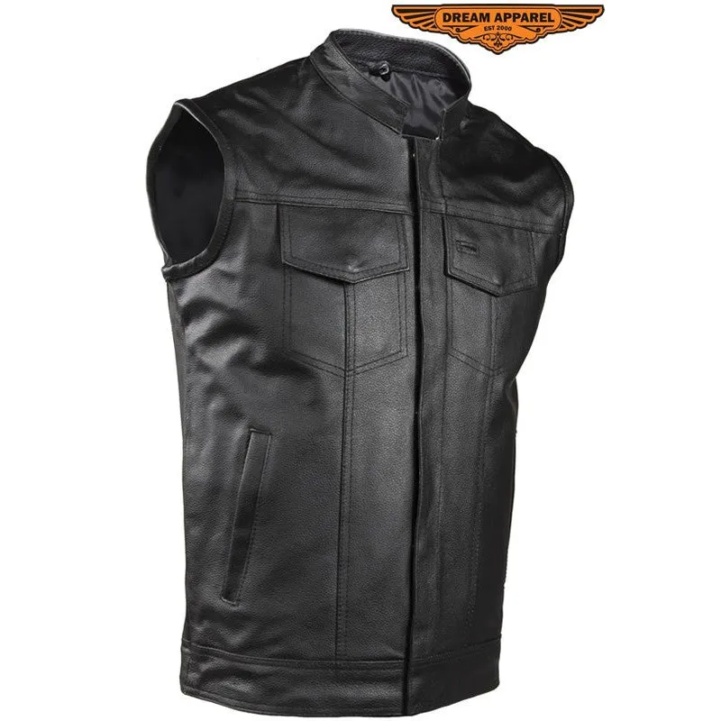 Men's Motorcycle Vest With Concealed Carry