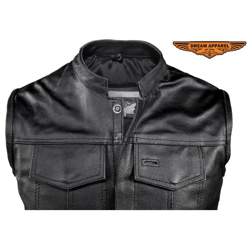 Men's Motorcycle Vest With Concealed Carry