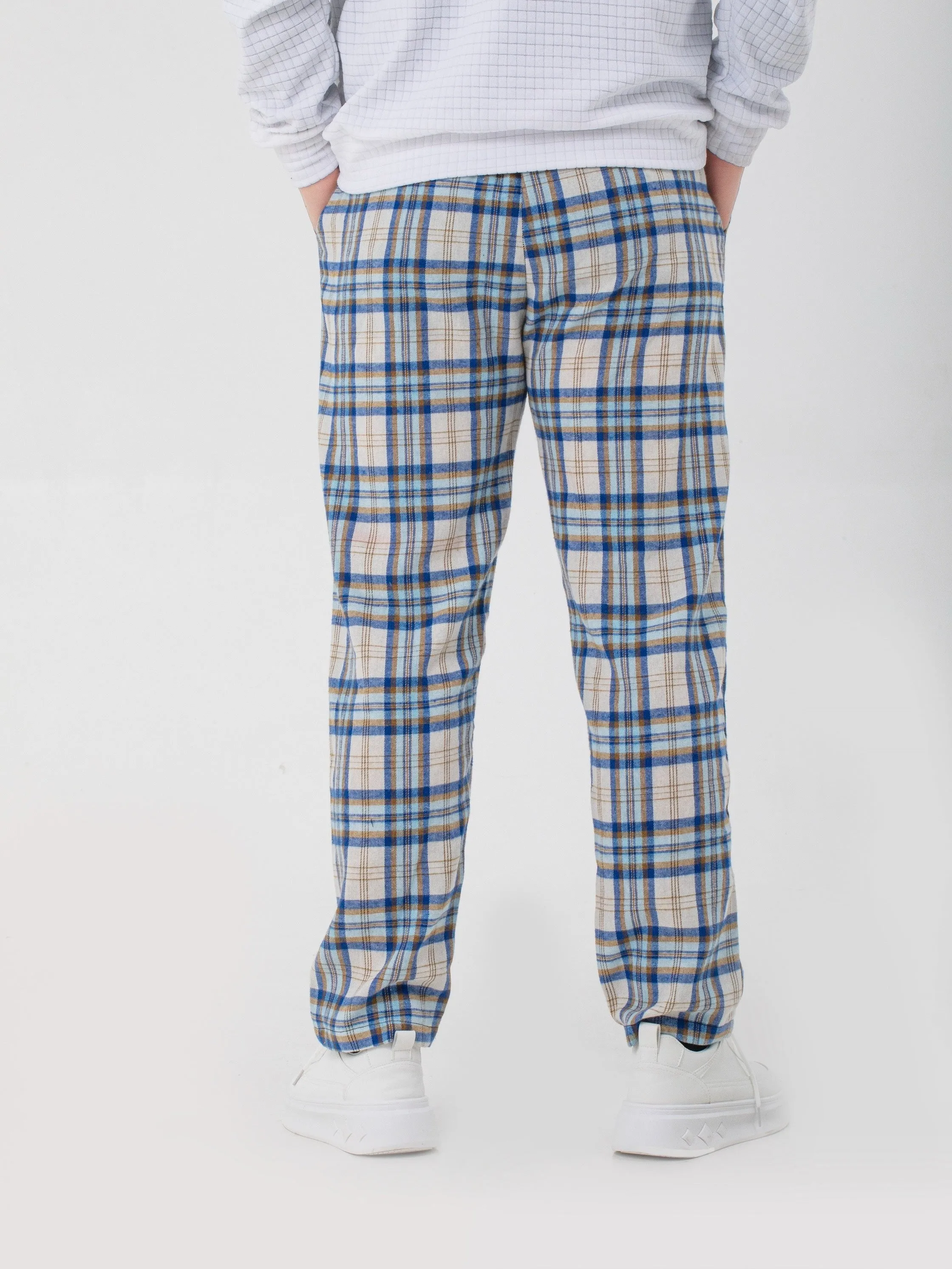 Men's Simple Style Plaid Pattern Casual Comfy Pants, Trendy Loose Stretchy Elastic Waist Home Pajamas Bottom, Suitable For Sleeping Home