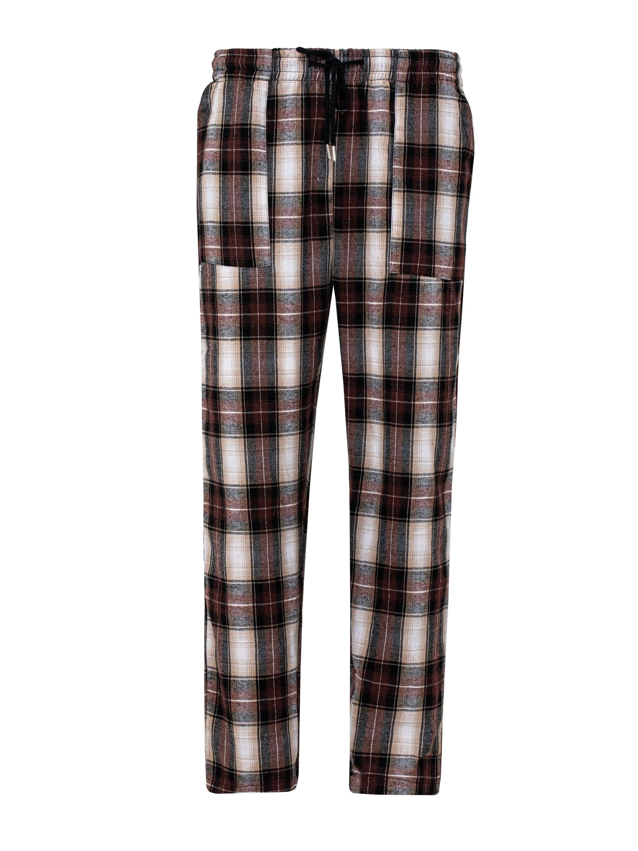 Men's Simple Style Plaid Pattern Casual Comfy Pants, Trendy Loose Stretchy Elastic Waist Home Pajamas Bottom, Suitable For Sleeping Home